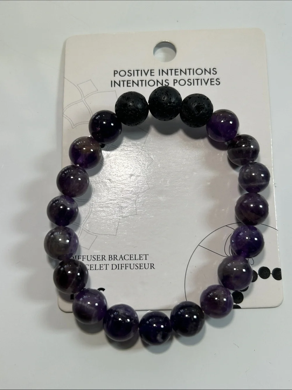NWT Genuine Amethyst Quartz Gemstone Bead Aromatherapy Bracelet
